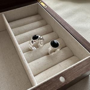 Adjustable Band Rings With Black Agate 925 Sterling Silver China Jewelry Manufacturer Factory Supplier 