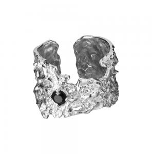 Adjustable Band Rings Irregular Textured 925 Sterling Silver Jewelry Accessories Ring