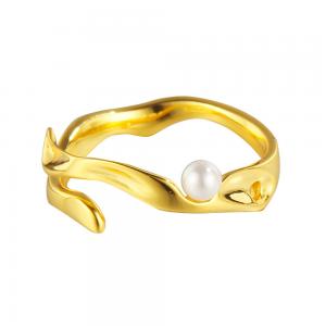 Adjustable Band Rings With White Pearl 925 Sterling Silver Jewelry Accessories Ring
