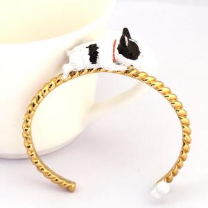 925 sterling silver bulldog bangle bracelets with enamel gold plated China jewelry manufacturer