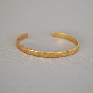 925 sterling silver hammered cuff bangle bracelets gold plated China manufacturer 