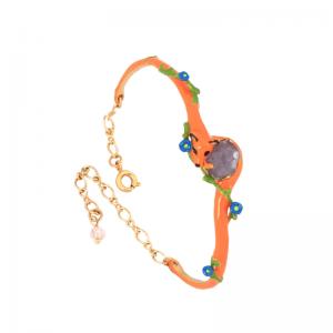 925 sterling silver fox bracelets with stone and enamel gold plated China jewelry factory