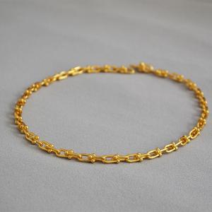Brass U type link chain necklaces gold plated luxury jewelry accessories 