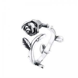 Flower Adjustable Band Rings Womens Antique Silver Adjustable ring Punk Vintage Handmade Deisnger Jewelry Accessories Gift
