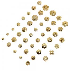 Gold Plated Flower Findings For Beads Spacer Fashion Accessories Jewelry Components China Manufacturer Factory Supplier 