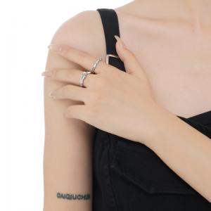 Adjustable Band Rings Irregular Textured Enamel 925 Sterling Silver Jewelry Accessories Ring