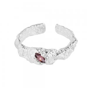 Adjustable Band Rings Irregular Textured 925 Sterling Silver Jewelry Accessories Ring