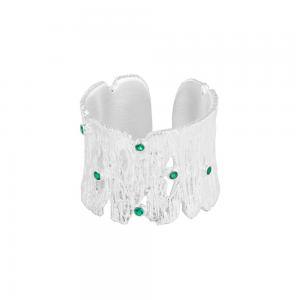 Adjustable Band Rings Irregular Textured Small Stones 925 Sterling Silver Jewelry Accessories Ring