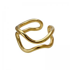 Adjustable Band Rings Irregular Textured Hollowed Wire 925 Sterling Silver Jewelry Accessories Ring