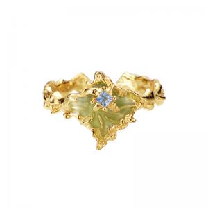 Adjustable Band Rings Irregular Textured Flower 925 Sterling Silver Jewelry 13-J1316