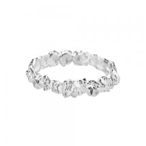 Adjustable Band Rings Irregular Rock Textured 925 Sterling Silver Jewelry 17-J1204