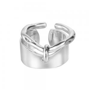 Adjustable Band Rings Irregular Textured 925 Sterling Silver Jewelry 50-J1031