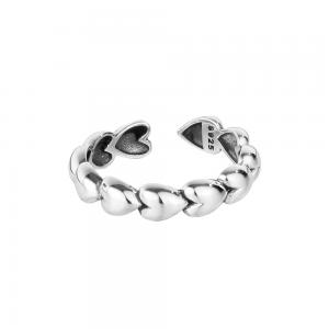 Adjustable Band Rings Hearts 925 Sterling Silver Jewelry 59-J1029
