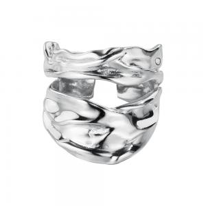 Adjustable Band Rings Irregular Smooth Hollowed Ring 925 Sterling Silver Jewelry 66-J1206