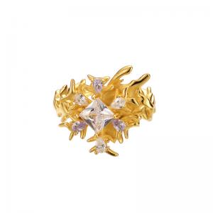 Adjustable Band Rings Irregular Flowers 925 Sterling Silver Jewelry 68-J1327