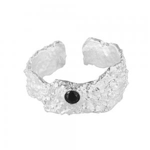 Adjustable Band Rings Irregular Rock Textured 925 Sterling Silver Jewelry 73-J1237