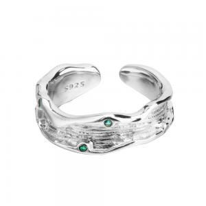 Adjustable Band Rings Irregular Textured 925 Sterling Silver Jewelry 76-J1195