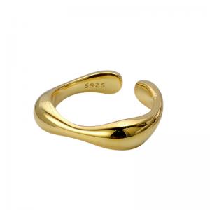 Adjustable Band Rings Irregular Smooth Ring 925 Sterling Silver Jewelry 84-J1062