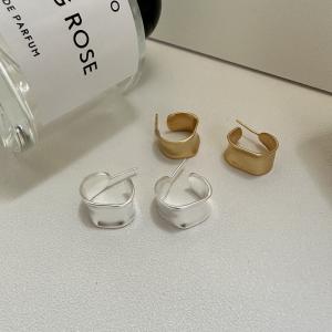 Stud Earrings C Type 925 Sterling Silver Jewelry Accessories 