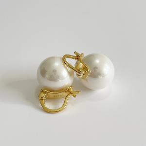 White Pearls Huggie Earrings 925 Sterling Silver Jewelry Accessories