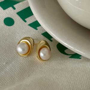 White Pearls Stud Earrings 925 Sterling Silver Jewelry Accessories 