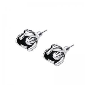 925 Sterling Silver Lotus Bud Stud Earrings Timeless Beauty in Antique Silver Finish